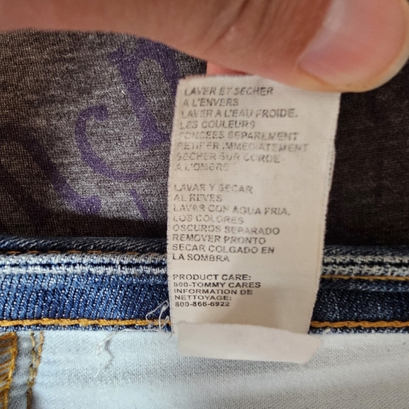 Tommy Hilfiger Vintage Y2K Blue Straight Cropped Jeans Classic Style - Picture 13 of 14